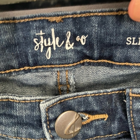 Style & Co Slim Ankle Jeans side Striped Skinny Size 8 High rise - Picture 7 of 8